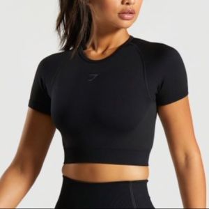 Gymshark Ultra Seamless Crop Top-Black!NEVER WORN!